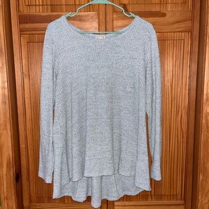 Grey Long-Sleeve Knit Top by Truself